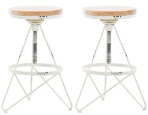 2er Set Barhocker Karla antik weiss