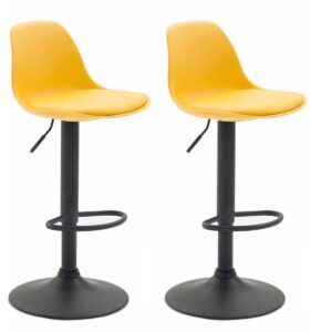 2er Set Barhocker Kiel Kunststoff schwarz gelb