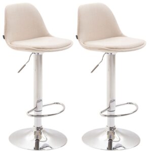 2er Set Barhocker Kiel Stoff creme