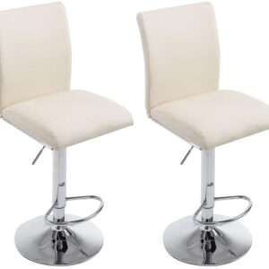 2er Set Barhocker Köln Kunstleder chrom creme
