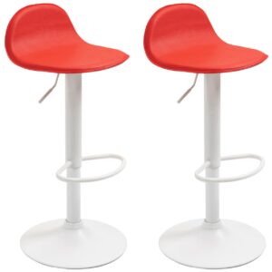 2er Set Barhocker Lana V2 weiß rot