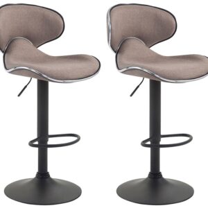 2er Set Barhocker Las Vegas V2 Stoff schwarz taupe