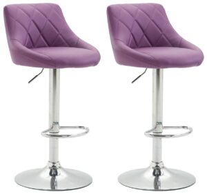 2er Set Barhocker Lazio Kunstleder C lila