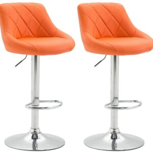 2er Set Barhocker Lazio Kunstleder orange