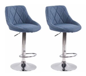 2er Set Barhocker Lazio Stoff C blau