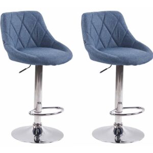 2er Set Barhocker Lazio Stoff C blau