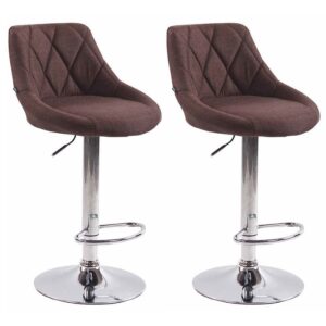 2er Set Barhocker Lazio Stoff C braun