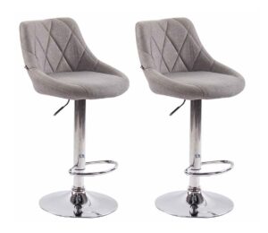 2er Set Barhocker Lazio Stoff C grau