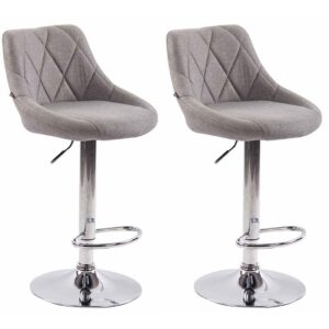 2er Set Barhocker Lazio Stoff C grau