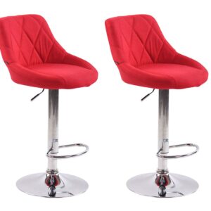 2er Set Barhocker Lazio Stoff C rot