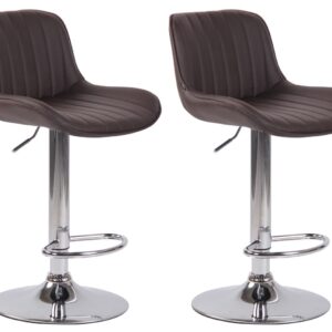 2er Set Barhocker Lentini Kunstleder chrom braun