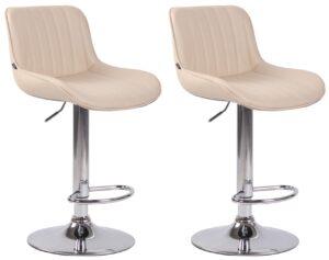 2er Set Barhocker Lentini Kunstleder chrom creme