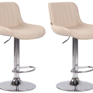 2er Set Barhocker Lentini Kunstleder chrom creme