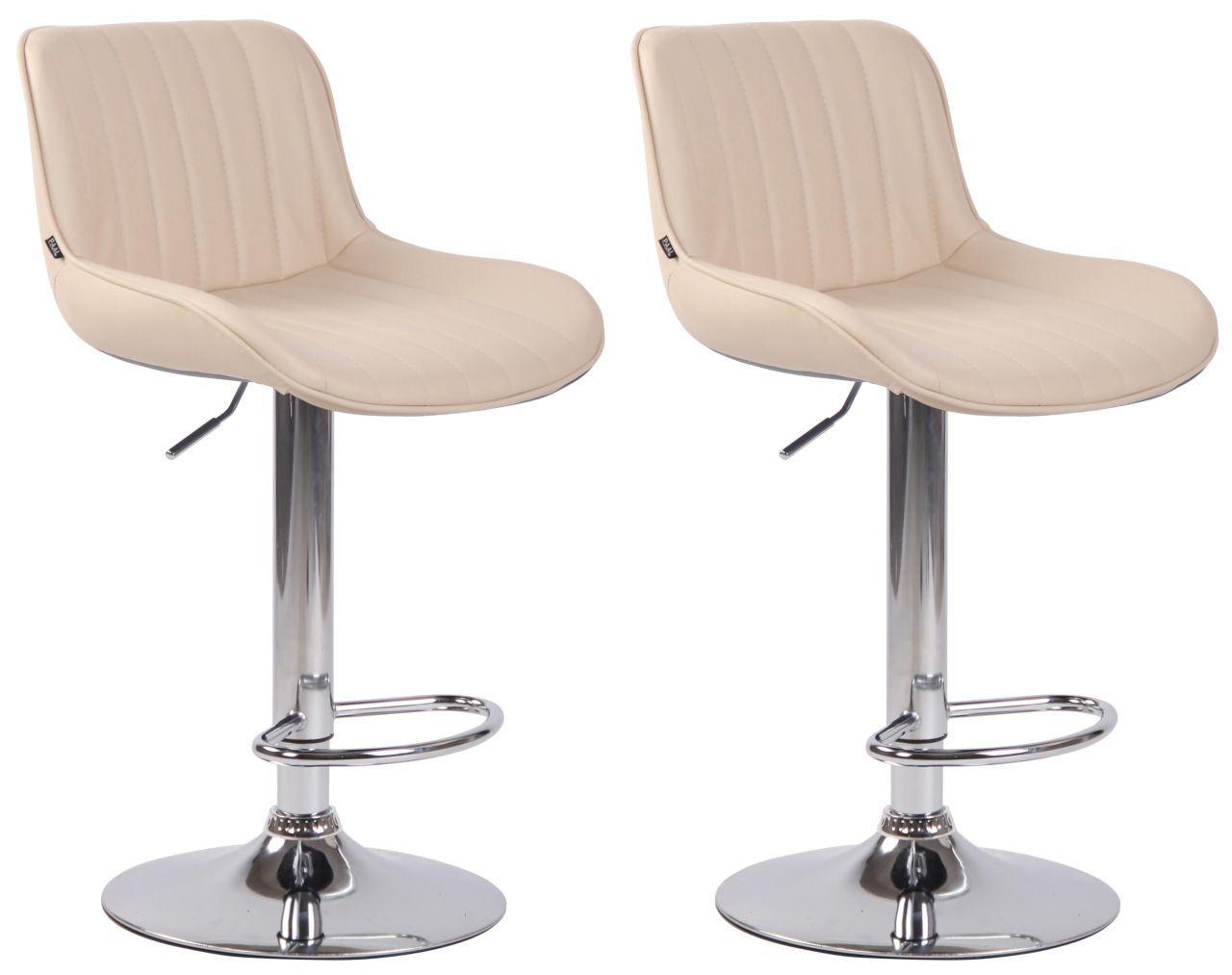 2er Set Barhocker Lentini Kunstleder chrom creme 1 2er Set Barhocker Lentini Kunstleder chrom creme