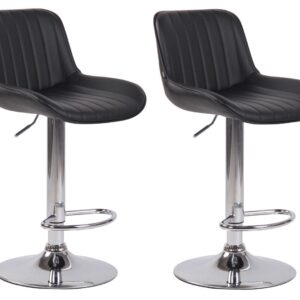 2er Set Barhocker Lentini Kunstleder chrom schwarz