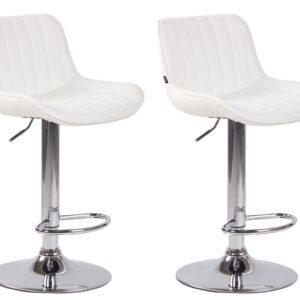 2er Set Barhocker Lentini Kunstleder chrom weiß