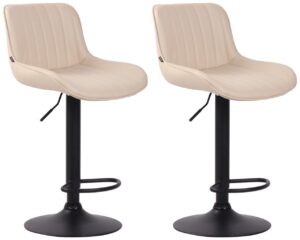 2er Set Barhocker Lentini Kunstleder schwarz creme