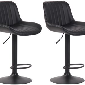 2er Set Barhocker Lentini Kunstleder schwarz schwarz