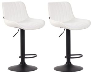 2er Set Barhocker Lentini Kunstleder schwarz weiss