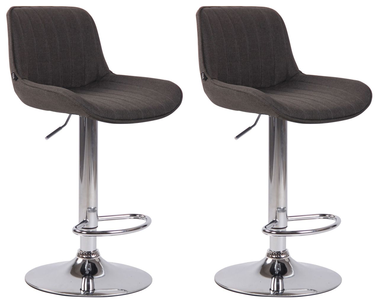 2er Set Barhocker Lentini Stoff chrom dunkelgrau 1 2er Set Barhocker Lentini Stoff chrom dunkelgrau