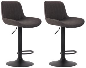 2er Set Barhocker Lentini Stoff schwarz dunkelgrau