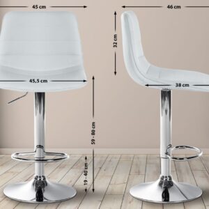 2er Set Barhocker Lex Kunstleder C weiß