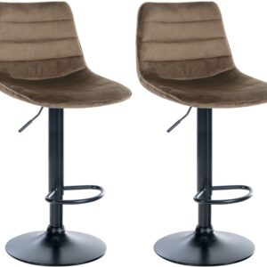 2er Set Barhocker Lex Samt Schwarz braun