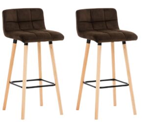 2er Set Barhocker Lincoln Samt braun
