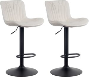 2er Set Barhocker Linus Samt creme