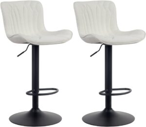 2er Set Barhocker Linus Stoff creme