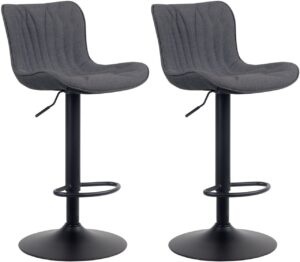 2er Set Barhocker Linus Stoff schwarz