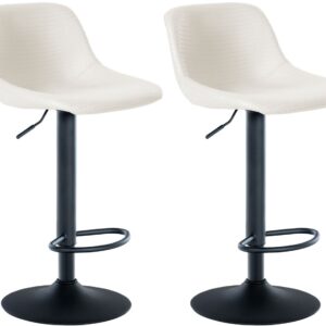 2er Set Barhocker Loft Kunstleder creme