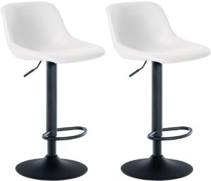 2er Set Barhocker Loft Kunstleder weiss