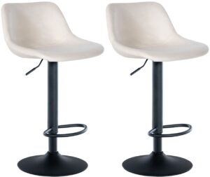 2er Set Barhocker Loft Samt creme