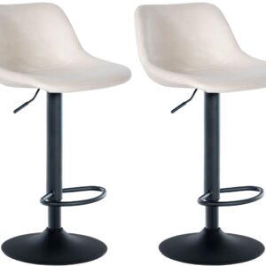 2er Set Barhocker Loft Samt creme