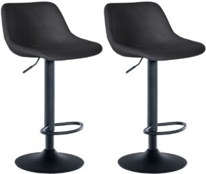 2er Set Barhocker Loft Samt schwarz