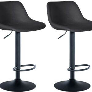 2er Set Barhocker Loft Samt schwarz