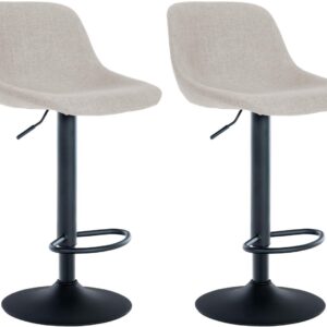 2er Set Barhocker Loft Stoff creme