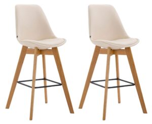2er Set Barhocker Metz Kunstleder natura creme