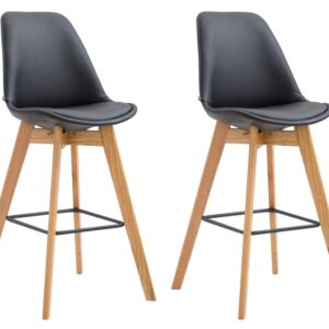 2er Set Barhocker Metz Kunstleder natura schwarz