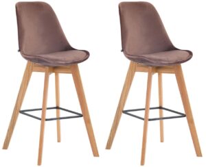 2er Set Barhocker Metz Samt natura braun