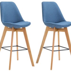 2er Set Barhocker Metz Stoff natura blau