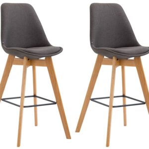 2er Set Barhocker Metz Stoff natura dunkelgrau