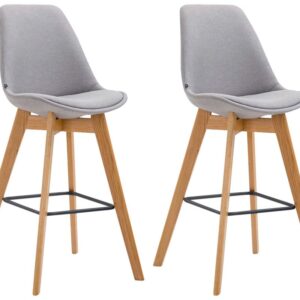 2er Set Barhocker Metz Stoff natura grau