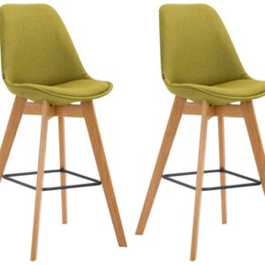 2er Set Barhocker Metz Stoff natura grün