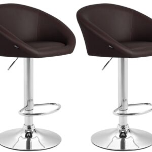 2er Set Barhocker Miami V2 Kunstleder C braun