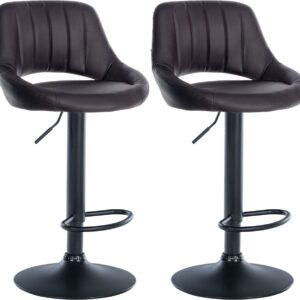 2er Set Barhocker Milet Kunstleder B braun
