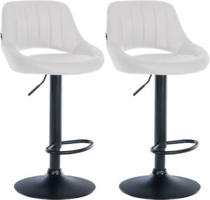 2er Set Barhocker Milet Kunstleder B weiss