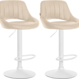 2er Set Barhocker Milet Kunstleder W creme