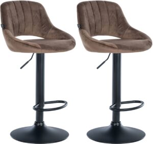 2er Set Barhocker Milet Samt B braun